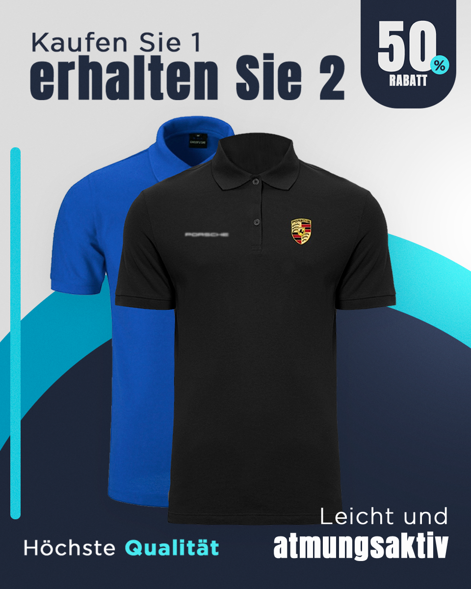 [KAUFEN SIE 1, ERHALTEN SIE 2] Kit 2 Porsche-Poloshirts