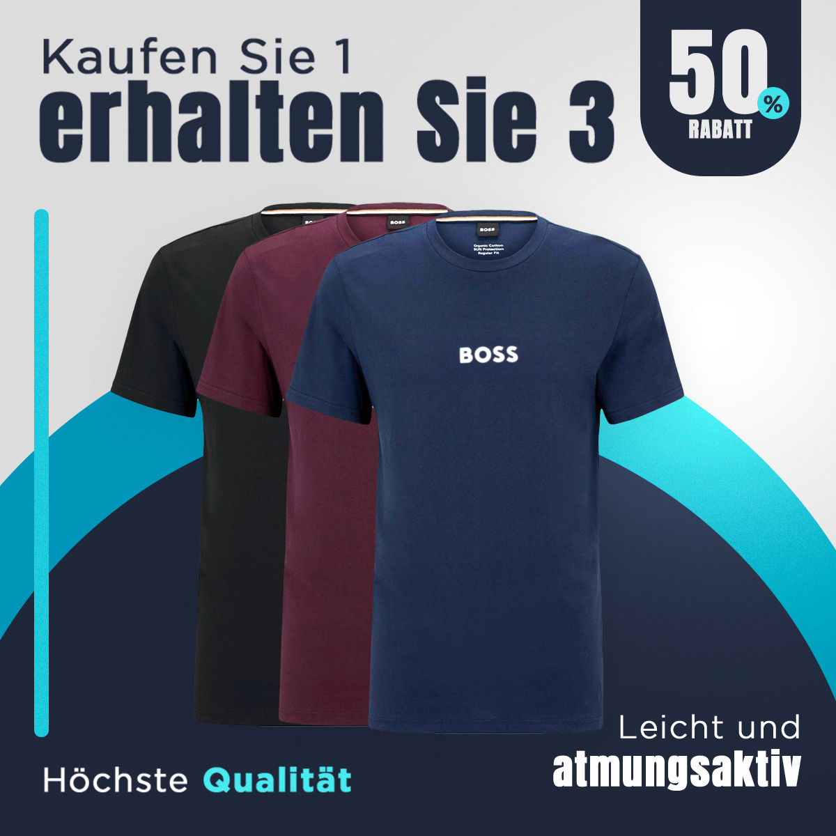 [KAUFEN SIE 1, ERHALTEN SIE 3] Kit 3 Boss Royal T-Shirts