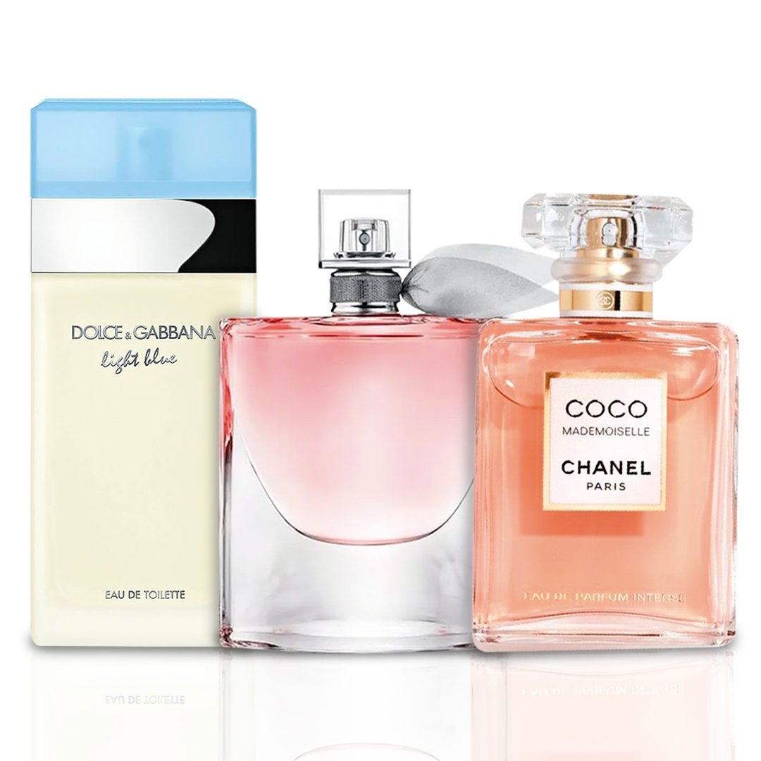 Combo aus 3 Damenparfums - La Vie est Belle, Mademoiselle und Light Blue